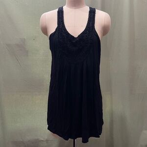 Black SUSHI FLOWER Sleeveless Top - Large